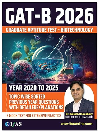 Two Brothers GAT-B Biotechnology Book 2026 - 3 Mock Tests & PYQs 2020-2025 with Solutions