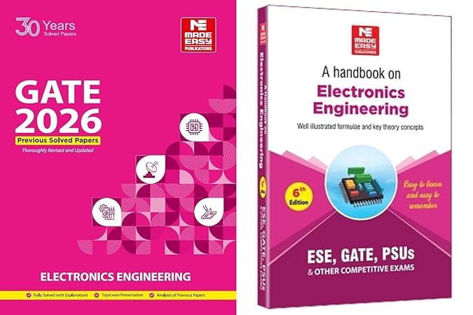 Made Easy GATE 2026 Electronics Engineering Solved Papers + Handbook (Set of 2)