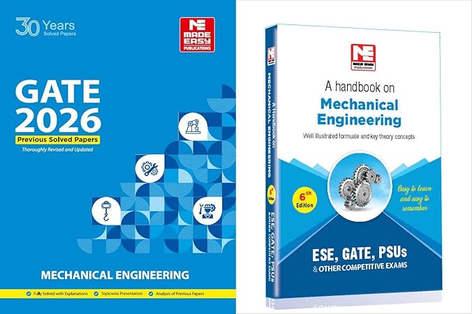 MADE EASY 2026 GATE Mechanical Engineering Previous Solved Papers + Handbook (Combo)