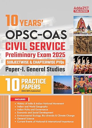 Adda247 OPSC-OAS General Studies Paper 1 Prelims 2025 (10 PYQs + 10 Practice Sets)