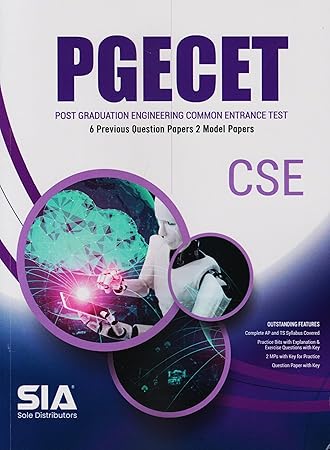 PGECET for CSE PG Engineering Common Entrance Test - 6 PYQ + 2 Model Papers - SIA