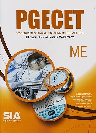 PGECET for ME PG Engineering Common Entrance Test - 10 PYQ + 2 Model Papers - SIA
