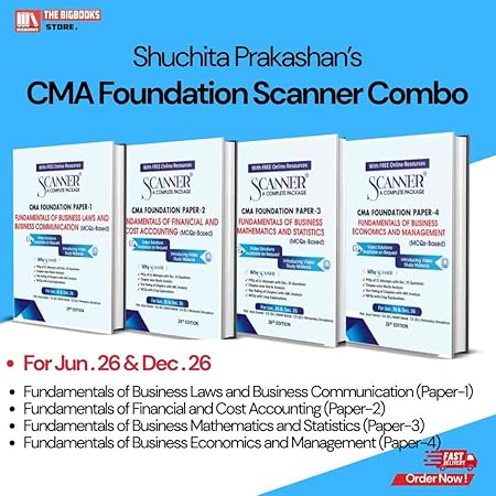 CMA Foundation Scanner Combo Paper-1 to Paper-4 (2026 Edition, Shuchita)