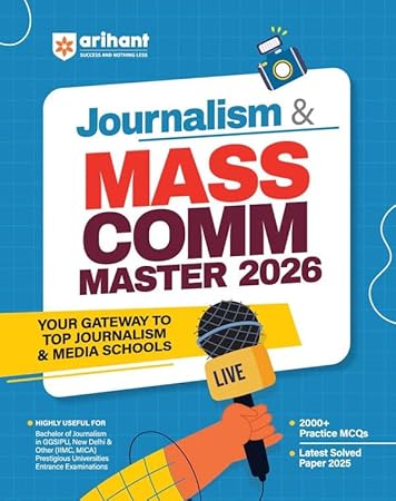 Arihant Journalism and Mass Communication Entrance Exam 2026 Study Guide with Solved Papers & 2000+ MCQs