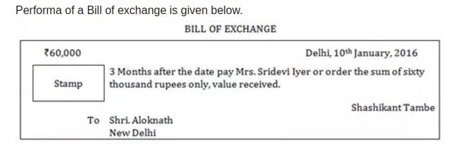 Image result for Give the performa of a Bill of Exchange.